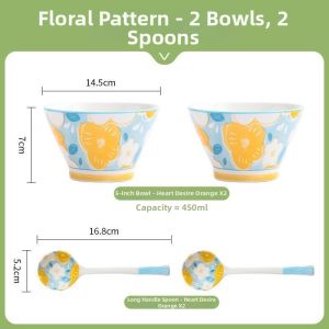 Heat-Resistant Home-use Floral Rice Salad Dessert Bowl