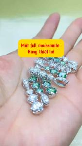 Mặt dây chuyền full moissanite D/FL kiểm định GRA bạc xi bạch kim kiểu 3 hột 4li5 - 5li4 - 6li3 Mặt dây chuyền nữ bạc ý S925 mạ vàng trắng đẹp đính đá moissanite màu trắng và màu xanh - KIM LỘC PHÁT MFM3HTK