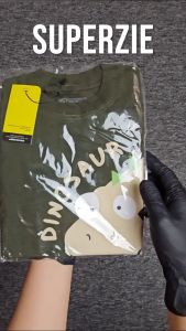 Baju anak laki laki usia 4-12 tahun motif Tyrex DINOSAUR Warna Army Bahan Katun Premium 30s