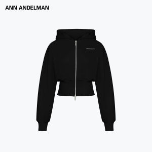 ANN ANDELMAN | Slim-fit Double-zip High-waist Hooded Jacket Short