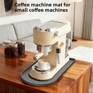 40x20cm Silicone Coffee Mat Non Slip Table Mat Leak Proof Raised Edge Drying Mat for Small Espresso Machine Countertop Protector