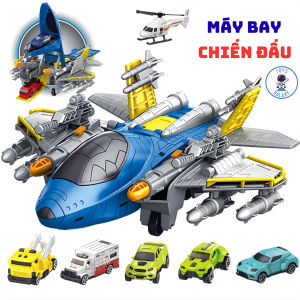 Đồ Chơi Máy Bay Chiến Đấu F-22 Raptor Kèm Bộ Xe Ô Tô Mini - Mô Hình Quân Sự Phi Cơ Siêu Ngầu Cho Bé