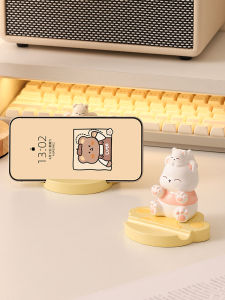 Cute Creative Violent Bear Desktop Decoration Mobile Phone Stand Office Desk Decor Healing Stress Relief Birthday Gift Practical Women