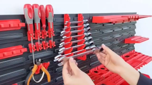 Wall Mounted Tool Rack with Storage Box 39PCS Hanging Board Tool Storage Box Storing Drill Bits Screwdrivers Hand Power for Nuts Bolts Screws Nails