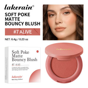 Lakerain Soft Poke Matte Bouncy Blush Cream to Powder Blush Soft Blur Natural Cheek Color Lightweight 6.4g