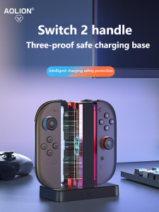 Charger Dock for Switch 2 for Joycon Controller with Charging Cord & LED Indicator Charging Station Charger Support 4 Joy-con