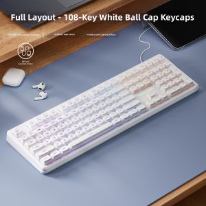 TROVANCO | 108-Key Silent Full Layout Wireless 3-Mode Mechanical Feel Keyboard