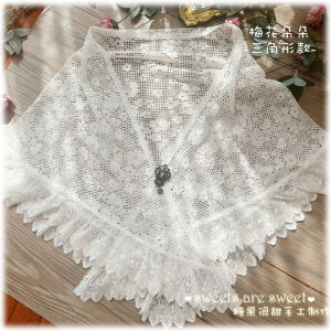 Handmade Large Shawl Scarf Chinese Style Lace Spring Autumn Hanfu Accessory Ancient Triangle Pure Handmade Trim Edge