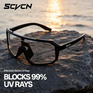 SCVCN | SCVCN UV400 Photochromic Cycling Sunglasses Hiking Outdoor Sports Glasses Running and Rock Climbing Glasses Driving Sunglasses