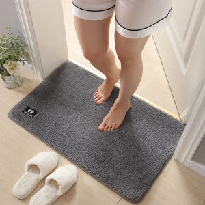 Water Absorbent Bathroom Entrance Door Mat Anti Slip Kitchen Carpet Rug Modern Simple Style Home Use Polyester Fiber Long Rectangle