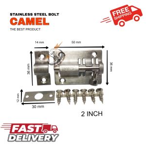 GRENDEL SLOT PINTU STAINLESS TEBAL 2"INCH CAMEL SLOT JENDELA 2" CAMEL BAHAN TEBAL STAINLESS STEEL 2