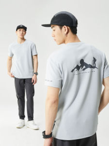 Quick Dry Breathable Loose Mens Sport T-shirt round Neck Short Sleeve for Outdoor Running Casual Leisure Hiking