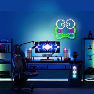 Anime Frog Neon Sign for Wall DecorLED Neon Lights for Bedroom Room 3D Wall Art Gameroom Party Living Home Decor Lighting Gift