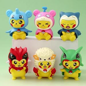 Bandai | Popular New Trendy Anime Q-Version Cross Dressing Pikachu Doll Series Pokemon Handmade Model Ornament