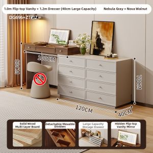 ZUNTONGGE | Slim Modern Extendable Makeup Table with Flip Mirror 30cm