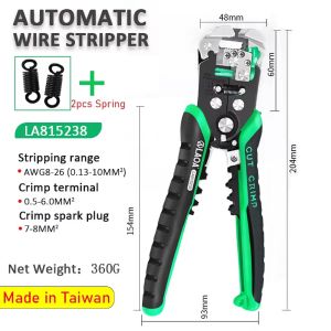 LAOA | LAOA Automatic Wire Stripper Pliers 0.13-10mm² AWG26-8 Crimp Terminals & Spark Plug Wire Cutter Bonus 2pcs Springs