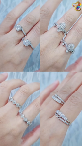 White Moissanite Titanium Adjustable Rings (23 Designs)