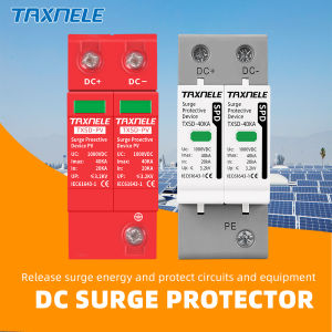 TAXNELE DC SPD Surge Protector 500V 600V 800 1000V 2P 20KA 40KA 60KA Solar PV Lightning Arrester Voltage Protector