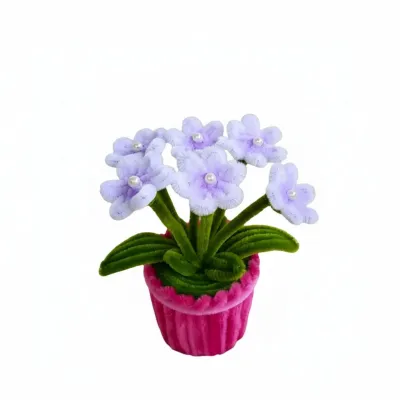 Mini Pot Bunga Daisy Kawat Bulu Mercy Pipe Cleaner Bunga Goyang