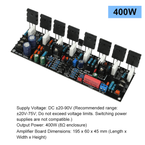GAQQEE | DC 20V-90V 500W 400W 300W 200W Power Amplifier Board 1943+5200 Mono HIFI Paired Tube Post Stage High Power Audio Amplifier Board