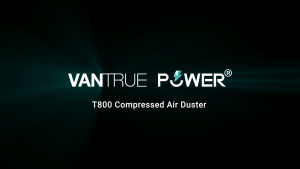 Vantrue T800 Cordless Air Duster – Super Power Rechargeable Blower 3-Speed Adjustable Brushless Motor for Keyboard Car Cleaning Home Patio & PC Dusting