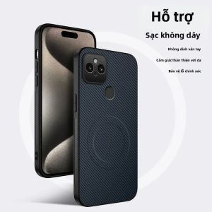 Ốp Điện Thoại Từ Tính Cho Google Pixel 5/5A/4A/4G/5G/4XL Có Sạc Không Dây Magsafe Mặt Lưng Bằng Sợi Carbon Chống Sốc Chống Trầy Xước