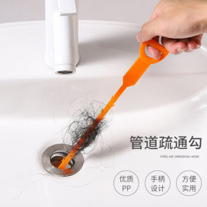 Nylon Drain Cleaning Brush Kitchen Sink Hair Hook Extended Handle round Bristle Brush for Household Cleaning Tools