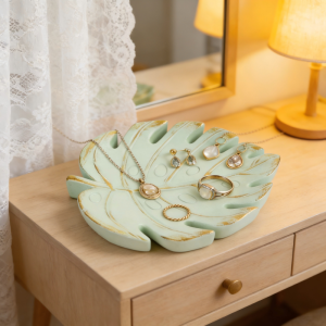 European-style Metallic Jewelry Tray Bedroom Decor Nordic Style Jewelry Dish Necklace & Jewelry Storage Tray
