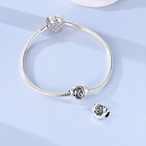 Chất Liệu Bạc 925 Đính Hạt Charm Hình Trái Tim Đức Mẹ Đồng Trinh Mặt Dây Chuyền Phù Hợp Với Ban Đầu Vòng Tay Cho Nữ Tự Làm Món Quà Trang Sức