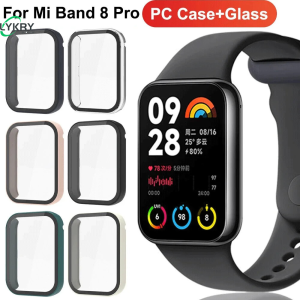 MAFAM【 Baru Ready✔️】✨Glass+Case For Xiaomi Mi Band 8 Pro SmartWatchAll-Around Screen Protector PC Bumper Tempered Glass for Mi Band 8 Pro Accessories