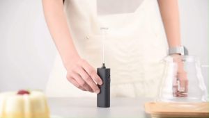 Black Mini Electric Milk Frother 4BS/BQ12  Handheld Battery  Coffee Frother For Milk Foaming /Mixer