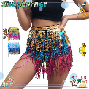 Belt Belly Dance Costum Rok Belly Dance Rok Mini Pendek Bintik Sequin Payet Tari Perut Senam Fitness Zumba