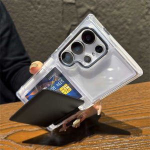 Card Slot Holder Transparent Phone Case for Samsung S26 S25 S24 Plus S23 S22 S26 Ultra Hybrid Armor Protection Shockproof Cover
