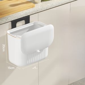 Wall-Mounted Kitchen Garbage Can with Lid for Living Room Bathroom Bedroom Toilet Waste Storage Bucket Home Cleaning Tools