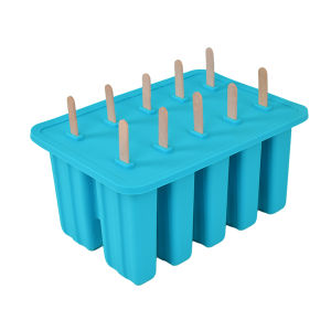 Food-Grade Silicone 10-Compartment Ice Cream Mold Homemade Popsicle Mold for Kids DIY Ice Pop Tool