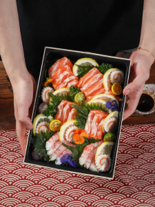 KML | Disposable Wooden Sushi Packaging Box Large Capacity