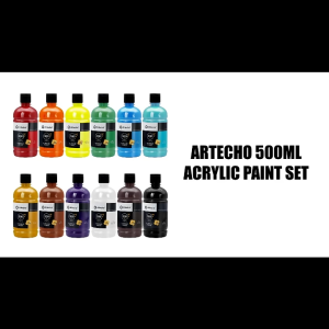 Acrylic Paint Set 12 Colors Large Bulk 500ml Bottles Art Craft Paint Canvas Rocks Wood Fabric Ceramic Non-Toxic Artists