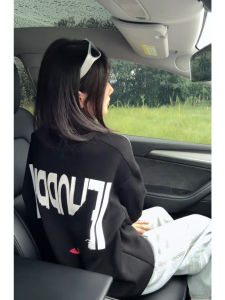 เสื้อยืดคอกลมแขนยาวพิมพ์ลายแมวสีดำ ทรงหลวม แฟชั่นฮิปฮอป สไตล์อเมริกัน สำหรับผู้ชาย ฤดูใบไม้ผลิและฤดูใบไม้ร่วง