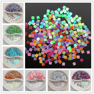 Square PVC Loose SequinsGlitter Paillettes for Nail Art Manicure Wedding ConfettiSequins for Crafts and Ornament 20g 2.5m