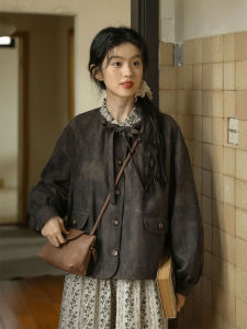 Nesoulum Womens Black Gradient Butterfly Knot Short Jacket Spring Artistic Vintage Loose Small Size Top Commute Style