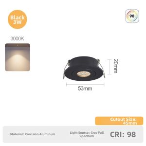HUOQI | Mini Ultra-thin Anti-glare Bullseye Recessed Light