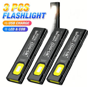 Powerful Mini COB LED Keychain Flashlight USB C Rechargeable Hanging Work Light Waterproof Keyring Camping Walking Pocket Lamp