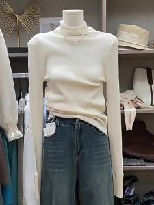 Stylish Elegant Slim Fit High Neck Long Sleeve Knit Top
