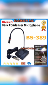 Bosca BS-389 Professional Desk Condenser Microphone Adjustable flexible gooseneck Cardiod pickup rejects off-axis sound