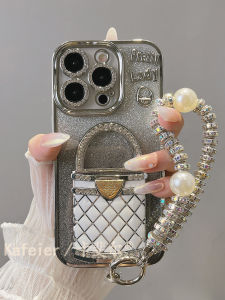 Kafier for Fancy Glitter Classic Style Mirror Bracket Bracelet Apple 15pro Max Phone Case Iphone16 New Arrival 12 Silicone 14 Female plus Creative 13 Drop-Resistant 11 Luxury