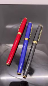 1 Set (roller+0.5mm & 0.38mm+box) 9101 Business Mens Black Metal Fountain Pen Great Gift for School & Office