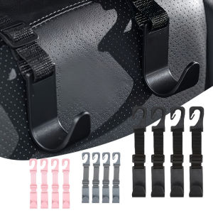 4Pcs/set Adjustable Car Seat Headrest Hook Space-Saving Easy to Install Car Seat Back Purse Hanger Large Load-bearing Reusable