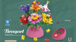 Build Your Own Creative Bricks Flowers Design Innovative Party Gift