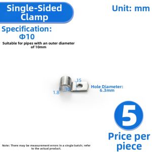 Thickened 304 Stainless Steel U-Shaped Pipe Clamp Single Side Horse Shaped Water Pipe Clamp Fixed Clip Hardware Tools