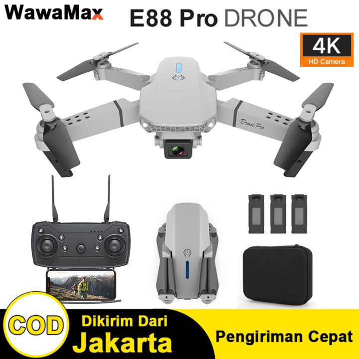 (BISA COD) Drone E88 Pro WIFI FPV Drone Wide Angle HD 4K Dual Camera ...